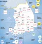 [일기예보] 오늘날씨, 전국 흐리고, 서울, 인천, 수원, 대전, 천안, 창원 등 강원도 제외한 전국 비...제주도 호우특보