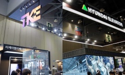 승강기 전시회 개막...TK엘리베이터-현대엘리베이터 빅뱅