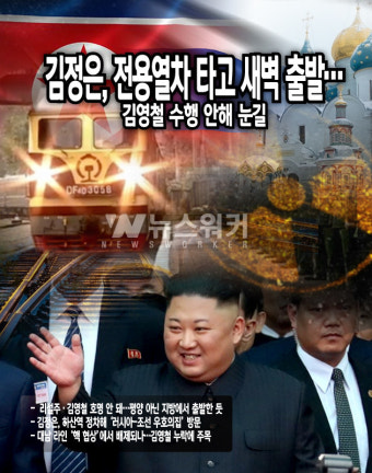 [뉴스워커_남북정세] 김정은, 전용열차 타고 새벽 출발…김영철 수행 안해 눈길