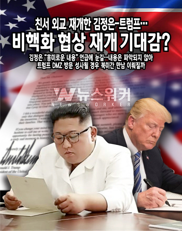 트럼프 대통령, 북한 친서 거부 사건에 백악관 북미 대화 재개 의지