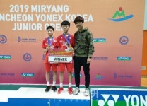 화순중 김명인·박성주 선수, 국제배드민턴대회 남자 복식 우승