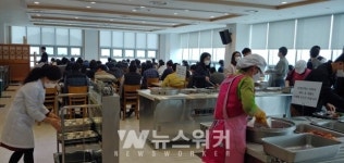 신안군 , 구내식당 식사 한방향... 코로나19 예방