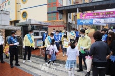 김산 무안군수, 개학맞이 코로나19 예방 캠페인 실시