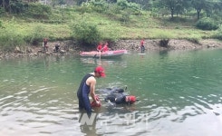 화순 해병대전우회, 동구리호수 수중 정화 활동 펼쳐