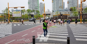 무안군, 행복초등학교 앞 대각선 횡단보도 설치... 만족도 높아