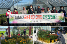 보성군, 미력면 주민자치위원회 국화꽃 나눔 행사