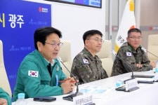 [포토] 강기정 광주광역시장, 화랑훈련 사후 강평회 참석