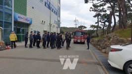 장흥군, 그린환경센터 화재대응 소방훈련 실시