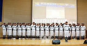 [포토] 이정선 교육감, 광주제일고등학교 야구부 창단 100주년 기념 축사