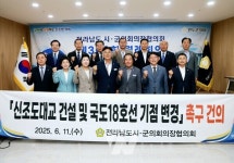 전라남도 시·군의회의장협의회, 신조도대교 건설 및 국도18호선 기점 변경 촉구 건의안 채택