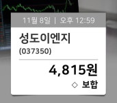[주가시황] 성도이엔지(037350), 현재거래가격 4,815원…