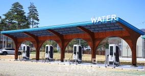 싸이먼주유소봉화 | 워터(WATER), 목재 캐노피 적용 옥외형 전기차 충전소 공개