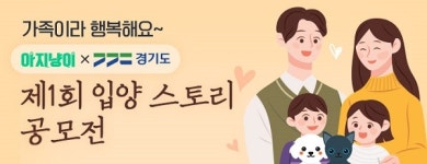 경기도, 제1회 아지냥이 입양 스토리 공모전 개최…훈훈한 반려동물 입양 사연