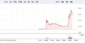 동성케미컬, 오후 갑작스런 17% 급등…5300원선 재돌파