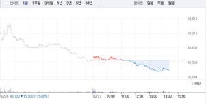 엘케이켐, 전날 이어 12% 급락…3만9000원선 밑으로