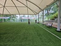 성남시, 야외 게이트볼장 17곳에 지붕막 설치…어르신 여가활동 공간 환경 개선