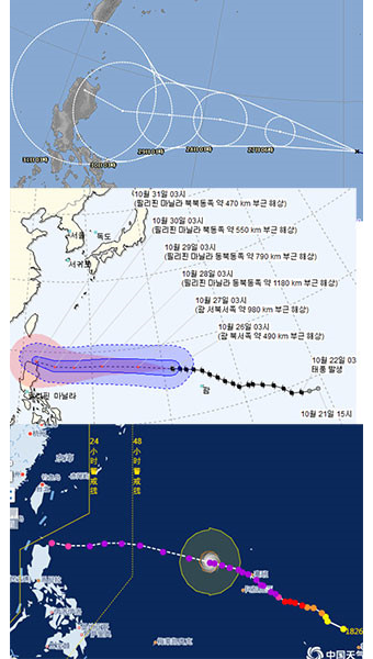 태풍 '위투' 사이판 강타하고 괌 북서쪽 해상에 위치… 한국·일본 기상청 예상 진로는? 필리핀 초비상