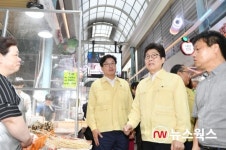 조명래 환경부 장관, 수원시 폭염대응 사업현장 점검