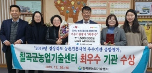 칠곡군농업기술센터, 경북도 농촌진흥사업 종합평가서 최우수