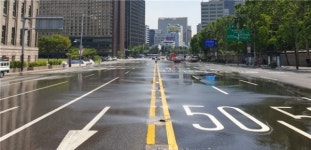 서울시, 발산역 등 7곳에 클린로드 설치…도로 열 식히고 미세먼지 제거