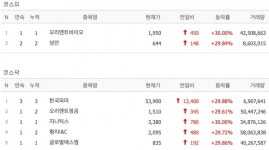 [15일 특징주] 오리엔트바이오·성안·한국파마·지니틱스 등 7개 종목 상한가