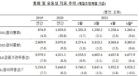 5월 통화량 3385조 '사상 최대'…한달새 21조 증가