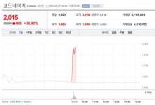 [특징주] 불성실공시법인 지정 여부 앞둔 코드네이처, 장 초반 상한가 터치