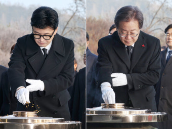 이재명·한동훈 현충원서 조우…