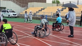 [포토] 빗속의 열정…전남장애인체전, 장성서 뜨거운 열전
