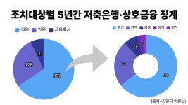 금감원, 저축은행·상호금융 징계 500건 육박…80% 이상 경징계