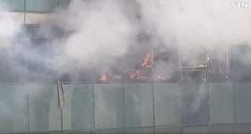 경기도 고양 화정역 인근 우정플라자 7층서 화재 발생..추락 1명, 경상 2명