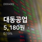 (주가와이어)대동공업 주가 그래프  24일  현재 5180원