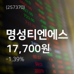 (주가와이어)명성티엔에스 주가 그래프  28일  현재 17700원