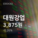 (서울와이어주가정보)대원강업 증권투자정보등 동향은? 31일  현재 3875원
