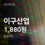 (주가종목정보) 이구산업주가 1월 7일 현재 1885원 ... 증권투자정보...