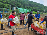 권기창 안동시장, 예안면 계곡리 찾아 수해 복구에 구슬땀