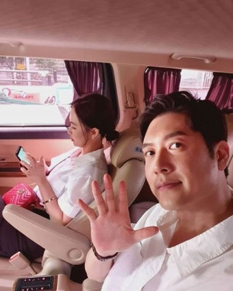 조현재, 프로골퍼 출신 아내 박민정 옆에서 ‘깨알’ 손인사.. “우찬 엄마랑”