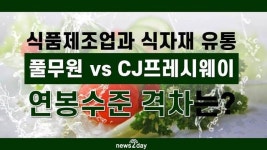 [뉴스투데이 카드뉴스] 식품제조업과 식자재 유통기업,  풀무원 vs CJ프레시웨이 연봉수준 격차는?