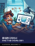 [AI의 JOB카툰] 휴대폰 디자이너, 모바일 기기를 디자인하는 전문가