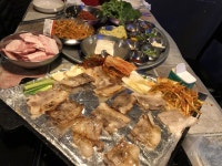 [해방촌 맛집, 잠수교집] 냉삼 레트로 화려한 한 상 차림