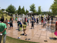 청주문암생태공원 인공폭포·바닥분수 인기있네