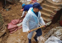 음성군 삼성면 폭우 피해현장…민주당 지역의원들 총출동