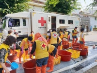 적십자봉사회 충주지구협, 화재 피해가구 빨래 봉사