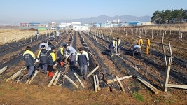 경산소방서 의용소방대， 폭설피해농가 복구 지원