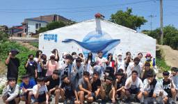 동지여중-동지중, 구룡포 담벼락 페인팅 벽화 봉사