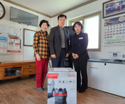 영주 신도물산, 하망동 경로당에 이웃돕기 물품 전달