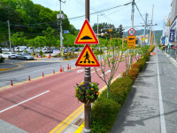 상주시, 상산로 가로등 꽃화분 설치