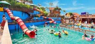 대천펜션 해솔통나무펜션, 워터파크급 슬라이드 수영장을 공짜로