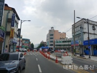 [포토] 충주시 제1, 2 회전로타리 공사 순조롭게 진행중