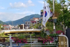 [포토] 15일 광복절 맞아 충주천변 태극기 게양